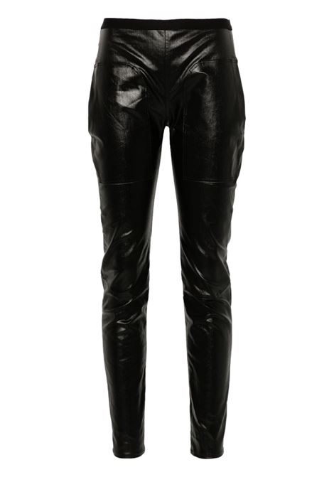 Leggings con finitura lucida in nero Rick Owens - donna